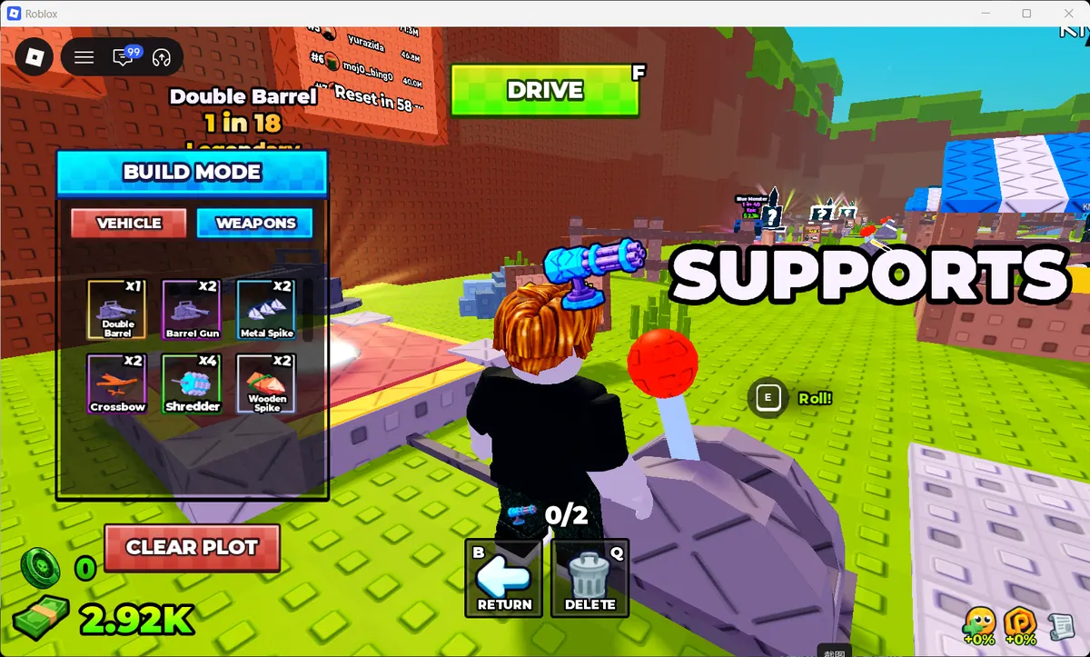 Build and Kill Zombies Weapons inventory after Support rolls