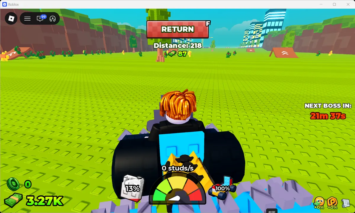 Drive HUD showing F Return